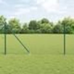 vidaXL Clôture Euro avec 7 pieux en pointe 1x10 m en acier galvanisé vert