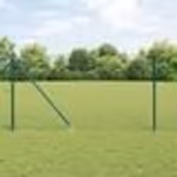 vidaXL Clôture Euro avec 7 poteaux à piques 1.4x10 m en acier galvanisé vert