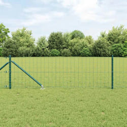 vidaXL Clôture Euro avec 7 Piquets 0,6x10 m - Acier Galvanisé Vert