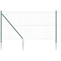 Clôture Euro avec 7 Poteaux Pointus 1,2x10 m Acier Galvanisé Vert Vidaxl