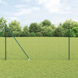 vidaXL Clôture Euro avec 7 poteaux pointus 1.6x10 m en acier galvanisé vert