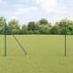 vidaXL Clôture Euro avec 7 poteaux pointus 1.6x10 m en acier galvanisé vert