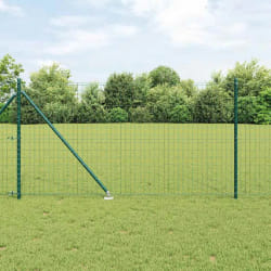 vidaXL Clôture Euro avec 13 Piquets 1x25 m Acier Galvanisé Vert