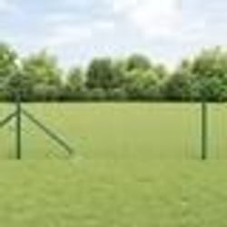 vidaXL Clôture Euro avec 13 pieux à pointe 0.8x25 m acier galvanisé vert
