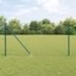 vidaXL Clôture Euro avec 13 poteaux en pointe 1x25 m Acier galvanisé Vert
