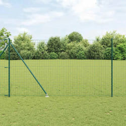 vidaXL Clôture Euro avec 7 piquets 1.6x10 m en acier galvanisé vert
