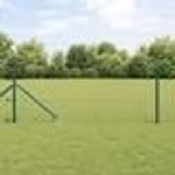 vidaXL Clôture Euro avec 13 poteaux à piques 0,6x50 m en acier galvanisé vert