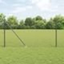 vidaXL Clôture Euro avec 7 poteaux en pointe 1,4x10 m en acier galvanisé gris