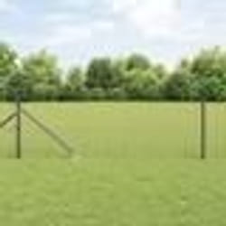 vidaXL Clôture Euro avec 7 piquets pointus 0.8x10 m en acier galvanisé gris