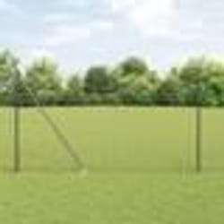 vidaXL Clôture Euro avec 7 piquets à pointe 1,5x10 m en acier galvanisé gris