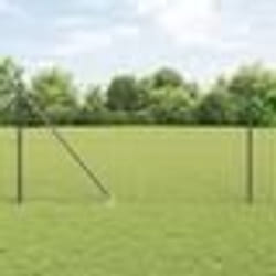 vidaXL Clôture Euro avec 7 poteaux à pointe 1,4x10 m en acier galvanisé gris