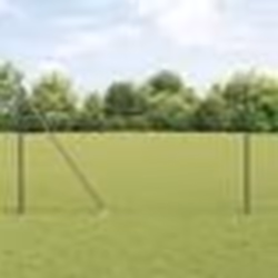 vidaXL Clôture Euro avec 7 poteaux à pointe 1.5x10 m acier galvanisé gris