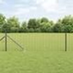 vidaXL Clôture Euro avec 7 Poteaux Spike 0.8x10 m Acier Galvanisé Gris