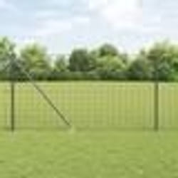 vidaXL Clôture Euro avec 7 poteaux en pointe 1.4x10 m Acier galvanisé Gris