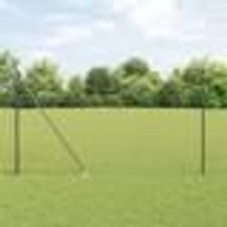 vidaXL Clôture Euro avec 7 poteaux à pointe 1,6x10 m acier galvanisé gris