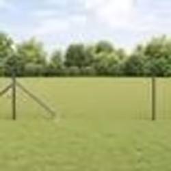 vidaXL Clôture Euro avec 13 poteaux en pointe 0,4x25 m en acier galvanisé gris
