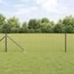 vidaXL Clôture Euro avec 13 poteaux pointus 0.6x25 m Acier galvanisé gris