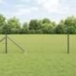 vidaXL Clôture Euro avec 7 Pieux à Pointes 0.8x10 m en Acier Galvanisé Gris