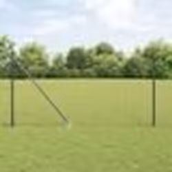 vidaXL Clôture Euro avec 7 poteaux à pointe 1.4x10 m Acier galvanisé Gris