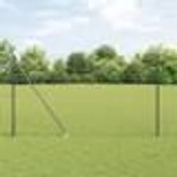 vidaXL Clôture Euro avec 7 poteaux à pointe 1,5x10 m en acier galvanisé gris