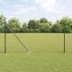 vidaXL Clôture Euro avec 13 poteaux à piquer 1x25 m en acier galvanisé gris