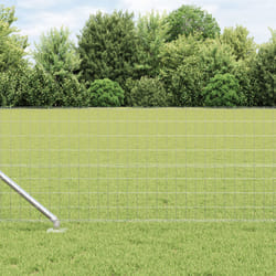 vidaXL Clôture Euro avec 7 poteaux à pointe 0,8x10 m en acier galvanisé