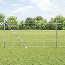 vidaXL Clôture Euro avec 7 Poteaux à Pointe 1x10 m en Acier Galvanisé