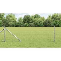 vidaXL Clôture Euro avec 7 poteaux en pointe 0.4x10 m en acier galvanisé