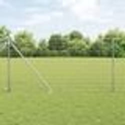vidaXL Clôture euro avec 7 poteaux en pointe 1x10 m Acier galvanisé