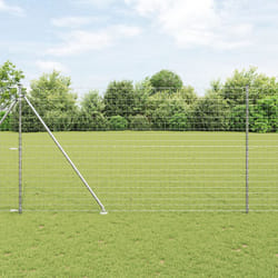 vidaXL Clôture Euro de avec 7 poteaux en pointe 1,5x10 m en acier galvanisé