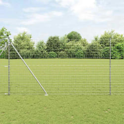 vidaXL Clôture Euro avec 7 poteaux à pointe 1,6x10 m en acier galvanisé