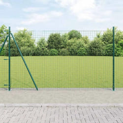 vidaXL Clôture Euro avec 7 poteaux flans 1,6x10 m Acier galvanisé