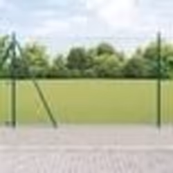 vidaXL Clôture Euro avec 7 poteaux à flasque 1,5x10 m en acier galvanisé