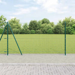 vidaXL Clôture Euro avec 7 poteaux à bride de 1,2x10 m en acier galvanisé