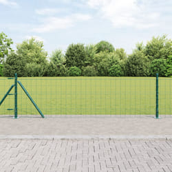 vidaXL Clôture Euro avec 7 poteaux flangés 0,6x10 m en acier galvanisé