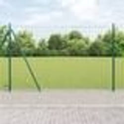 vidaXL Clôture Euro avec 7 poteaux flanqués 1,4x10 m en acier galvanisé