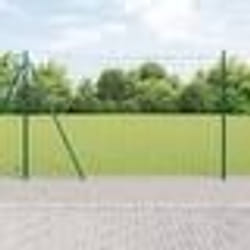 vidaXL Clôture Euro avec 7 poteaux 1,5x10 m en acier galvanisé