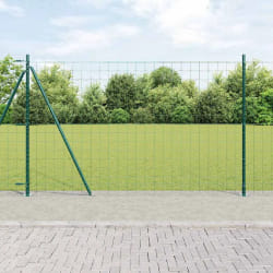 vidaXL Clôture Euro avec 7 Poteaux à Bride 1,6x10 m Acier Galvanisé
