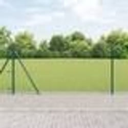 vidaXL Clôture Euro avec 13 poteaux à flans 1x25 m en acier galvanisé
