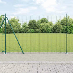 vidaXL Clôture Euro avec 13 poteaux à bride 1.2x25 m en acier galvanisé