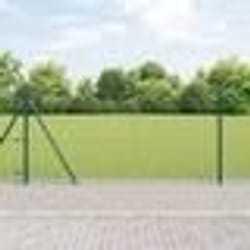 vidaXL Clôture Euro avec 13 poteaux flangés 1x25 m en acier galvanisé