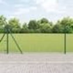 vidaXL Clôture Euro avec 13 poteaux flasqués 1x25 m en acier galvanisé