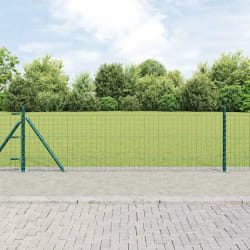 vidaXL Clôture avec poteaux Vert 0.6 x 50 m Acier