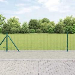 vidaXL Clôture avec poteaux Vert 0.6 x 50 m Acier