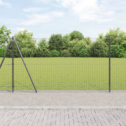 vidaXL Clôture Euro avec 7 poteaux à flasque 1,2x10 m en acier galvanisé