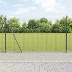 vidaXL Clôture Euro avec 7 poteaux flanqués 1,4x10 m en acier galvanisé