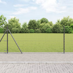vidaXL Clôture Euro avec 7 poteaux à onglet 1x10 m en acier galvanisé