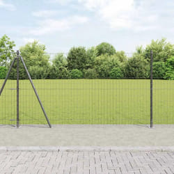 vidaXL Clôture Euro avec 7 poteaux flangés 1.2 x 10 m en acier galvanisé