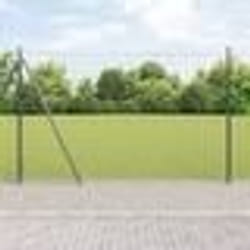 vidaXL Clôture Euro avec 7 poteaux à flans 1.4x10 m en acier galvanisé