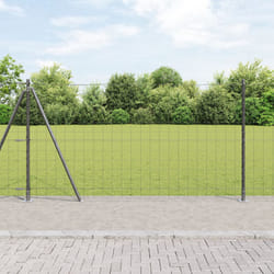 vidaXL Clôture Euro avec 7 poteaux flangés 1,2x10 m en acier galvanisé